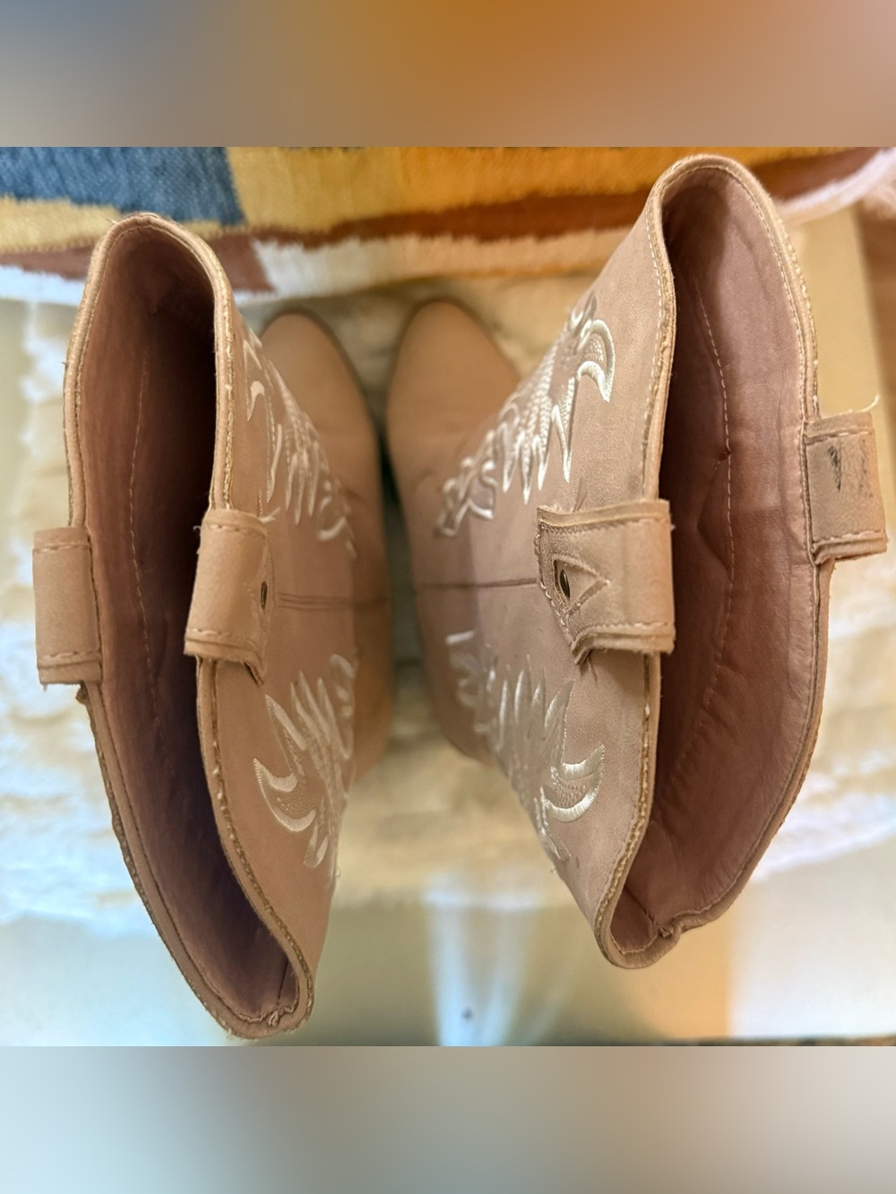 ALTAR’D STATE Dolley Western Boots Blush Pink Embroidered Cowgirl 8 - Picture 7 of 9